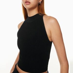 Babaton Charcoal Ribbed Knit Top